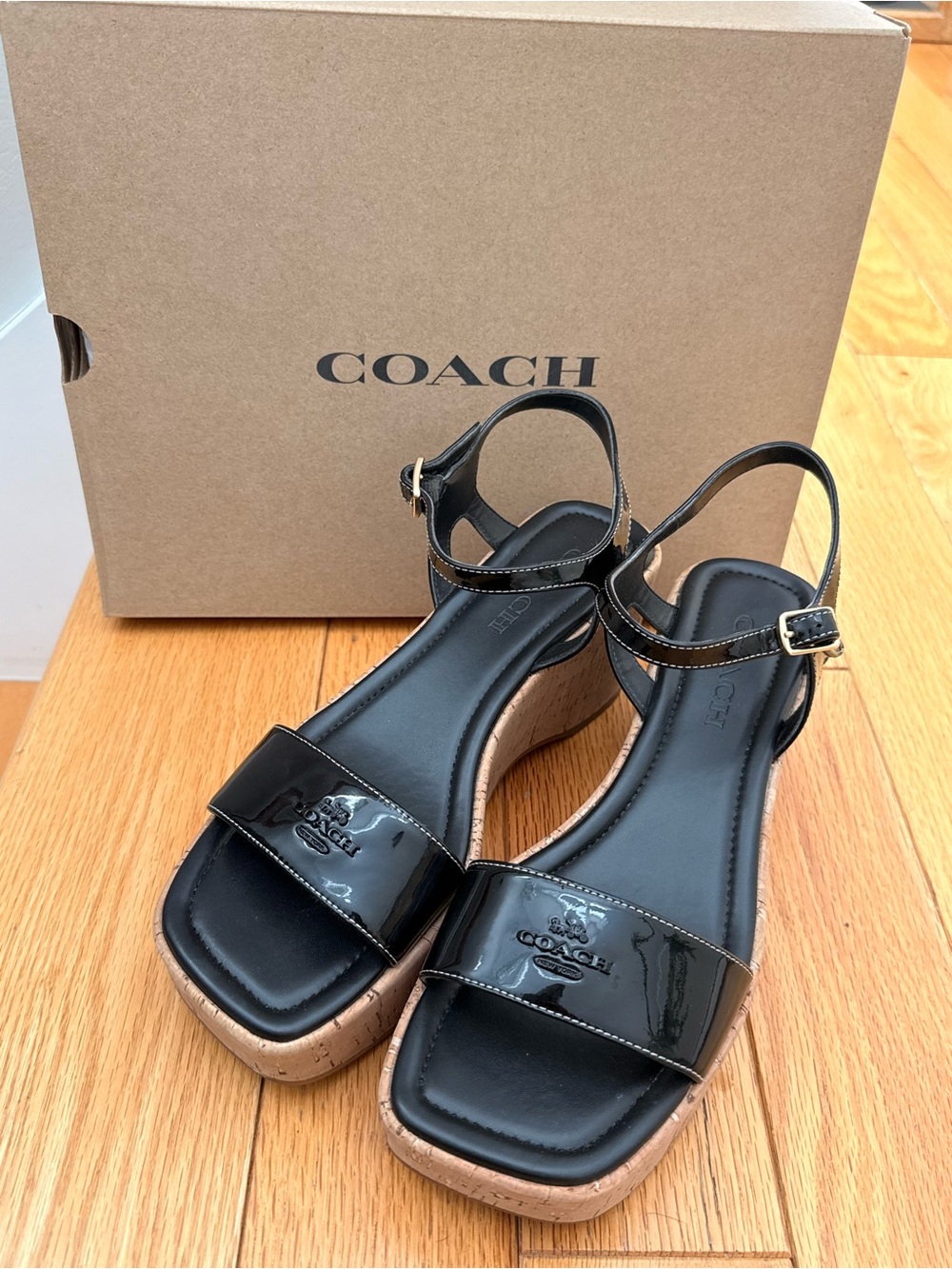 NIB, COACH Gale Platform Sandal, Size 8.5